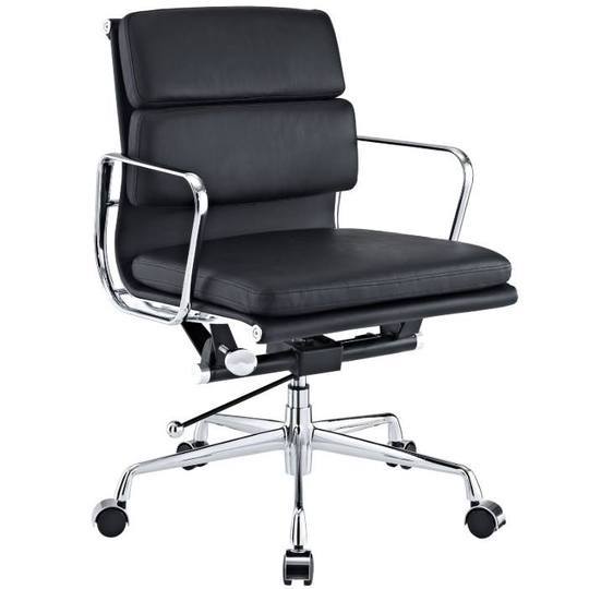 Eames Softpad Office Chair Black Leather - Replica - Low back - DECOMICA